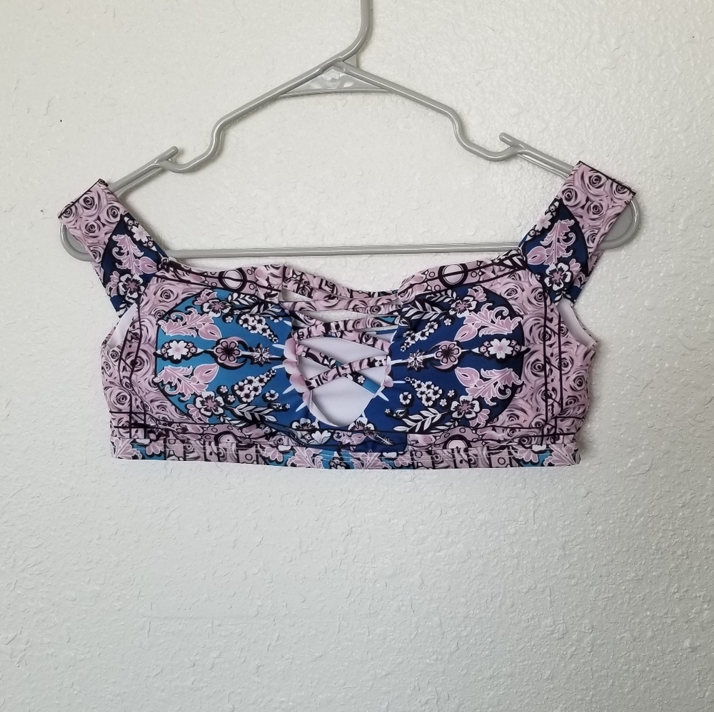 Swimsuit top floral design